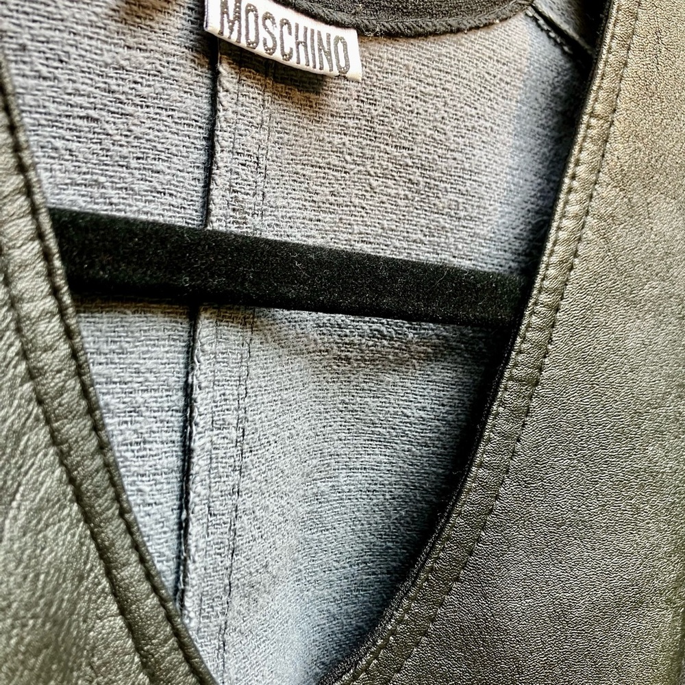 Moschino True Leather Black Waistcoat